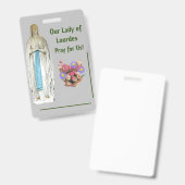 Onze-Lieve-Vrouw van Lourdes Badge (Voor- en achterkant)