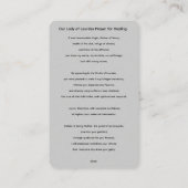 Onze-Lieve-Vrouw van Lourdes bidt voor het genezen Visitekaartje (Achterkant)