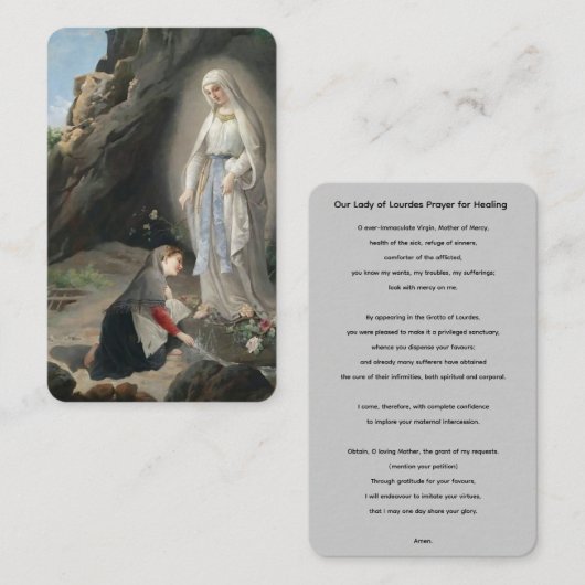 Onze-Lieve-Vrouw van Lourdes bidt voor het genezen Visitekaartje (Voorkant / Achterkant)