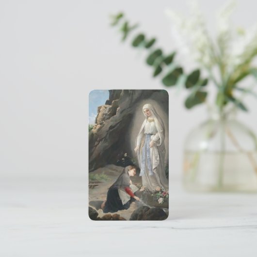Onze-Lieve-Vrouw van Lourdes bidt voor het genezen Visitekaartje (Staand voorkant)