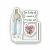 Onze Lieve Vrouw van Lourdes Custom-Cut Vinyl Stic Sticker (Voorkant)