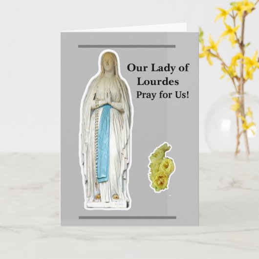 Onze Lieve Vrouw van Lourdes Kaart (Gele Bloem)