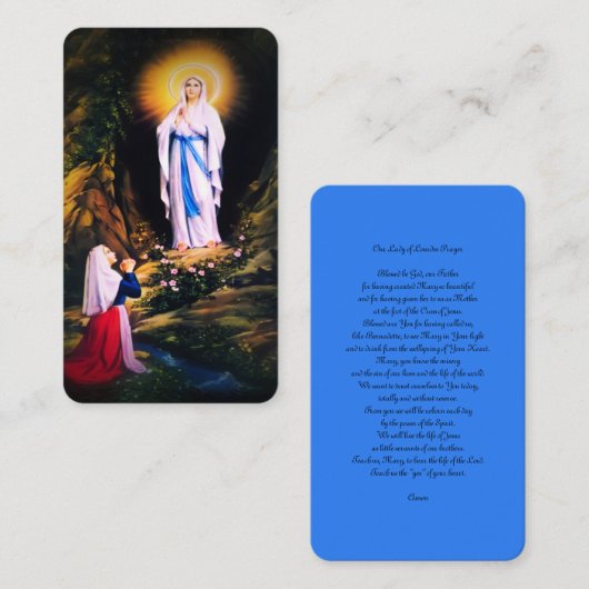 Onze Lieve Vrouw van Lourdes met Gebed Informatiekaartje (Voorkant / Achterkant)