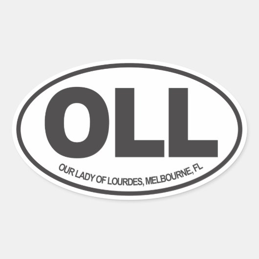 Onze Lieve Vrouw van Lourdes Ovale Sticker (Voorkant)