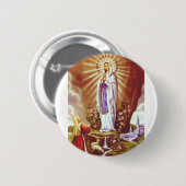 Onze-Lieve-Vrouw van Lourdes Ronde Button 5,7 Cm (Voorkant /achterkant)