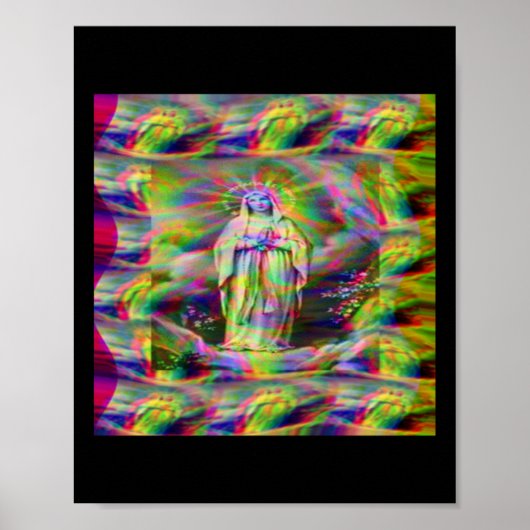 Onze Lieve Vrouw van Lourdes Sticker Poster (Voorkant)