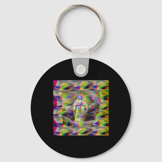 Onze Lieve Vrouw van Lourdes Sticker Sleutelhanger (Voorkant)