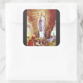 Onze-Lieve-Vrouw van Lourdes Vierkante Sticker (Tas)