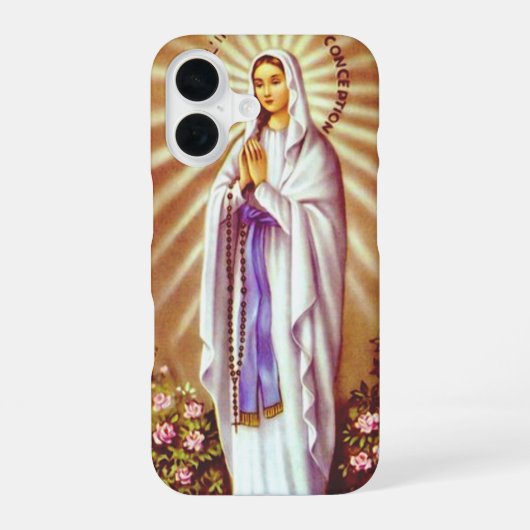Onze-Lieve-Vrouw van Lourdes Wonderbaarlijke Kunst iPhone 16 Hoesje (Achterkant)