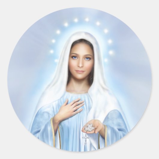 Onze Lieve Vrouw van Medjugorje Envelope Seal Stic Ronde Sticker (Voorkant)