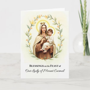 Onze-Lieve-Vrouw van Mount Carmel Feestdag Zegenin Kaart