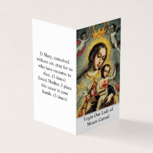 Onze-Lieve-Vrouw van Mount Carmel Gebedskaart Kaart