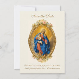 Onze-Lieve-Vrouw van Pompei katholieke bloemstuk Save The Date