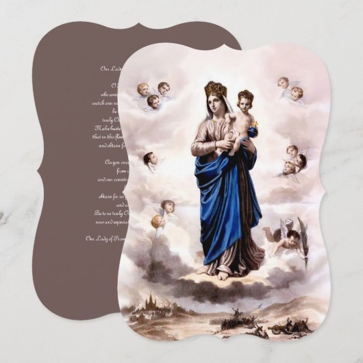 Onze Lieve Vrouw van Prompt Opvolger BW met Gebed Feestdagenkaart (Voorkant / Achterkant)