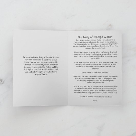 Onze Lieve Vrouw van Prompt Opvolger Kaart (Binnen)