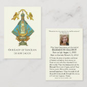 Onze-Lieve-Vrouw van San Juan de los Lagos Begrafe Plaatskaartje (Voorkant / Achterkant)