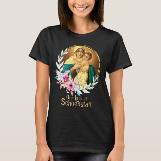 Onze Lieve Vrouw van Schoenstatt Moeder Mary Thric T-shirt (Voorkant)