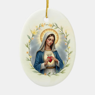 Onze-Lieve-Vrouw van Smarten Gods Vrede en Zegen Keramisch Ornament