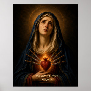 Onze-Lieve-Vrouw van Smarten Kunstprint - Zeven Sm Poster