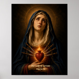 Onze-Lieve-Vrouw van Smarten Kunstprint - Zeven Sm Poster