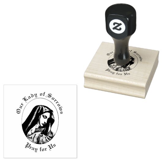 Onze Lieve Vrouw van Smarten Mater Dolorosa Rubberstempel (Gestempeld)