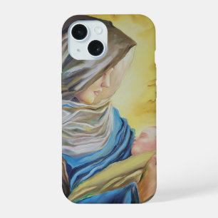 Onze Lieve Vrouw van Stilte met het kindje Jezus iPhone 15 Case