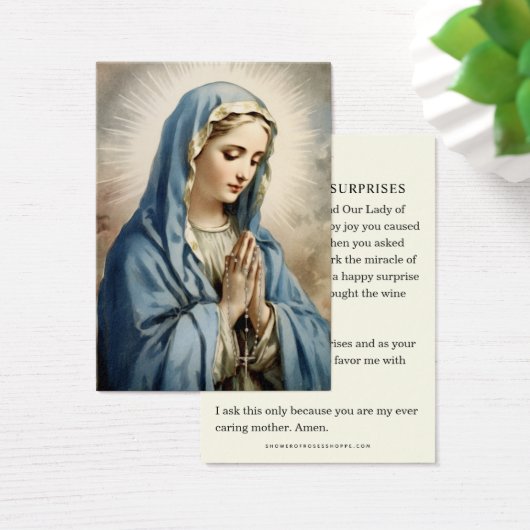 Onze-Lieve-Vrouw van Verrassingen Gebed Katholieke Visitekaartje (Bureau)