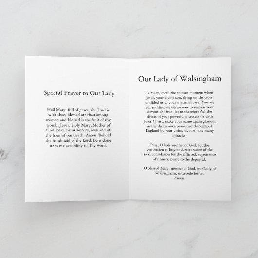 Onze Lieve Vrouw van Walsingham Kaart (Binnen)
