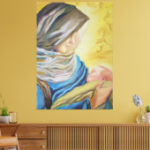 Onze Lieve Vrouw van Zwijgen die baby Jezus vastho Canvas Afdruk (Insitu (Woonkamer))