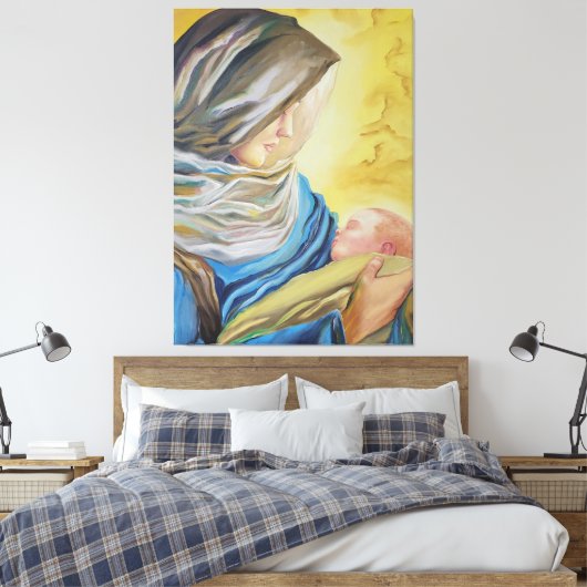 Onze Lieve Vrouw van Zwijgen die baby Jezus vastho Canvas Afdruk (Insitu (Slaapkamer))