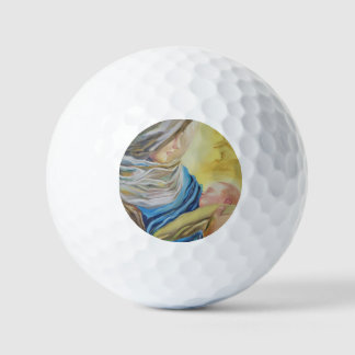 Onze Lieve Vrouw van Zwijgen die baby Jezus vastho Golfballen