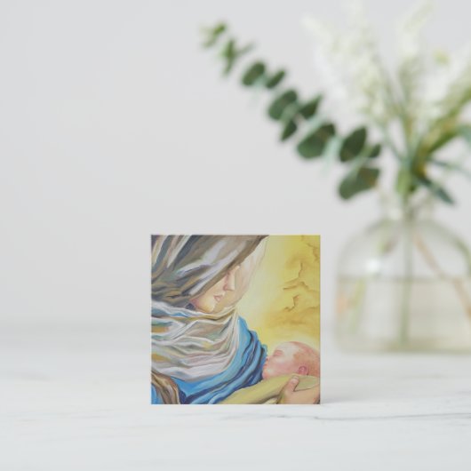 Onze Lieve Vrouw van Zwijgen die baby Jezus vastho Informatiekaartje (Staand voorkant)