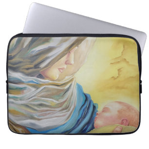 Onze Lieve Vrouw van Zwijgen die baby Jezus vastho Laptop Sleeve