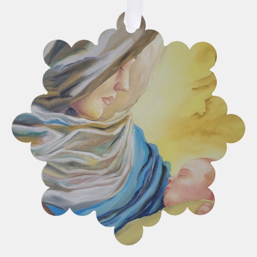 Onze Lieve Vrouw van Zwijgen die baby Jezus vastho Ornament Kaart (Voorkant)