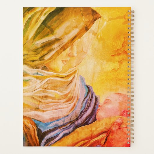 Onze Lieve Vrouw van Zwijgen die baby Jezus vastho Planner (Achterkant)