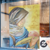 Onze Lieve Vrouw van Zwijgen die baby Jezus vastho Raamsticker (Cafe Raam)