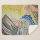 Onze Lieve Vrouw van Zwijgen die baby Jezus vastho Sherpa Deken (Voorkant (horizontaal))