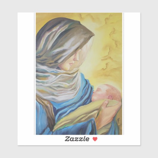 Onze Lieve Vrouw van Zwijgen die baby Jezus vastho Sticker (Vel)