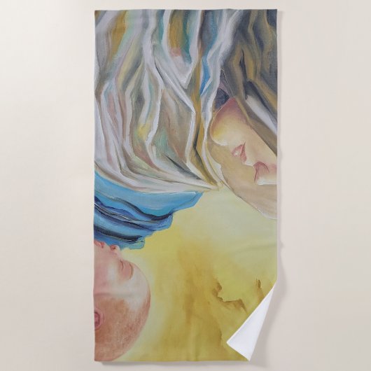 Onze Lieve Vrouw van Zwijgen die baby Jezus vastho Strandlaken (Voorkant)