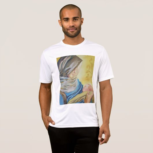 Onze Lieve Vrouw van Zwijgen die baby Jezus vastho T-shirt (Voorkant volledig)