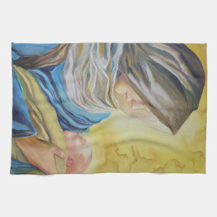 Onze Lieve Vrouw van Zwijgen die baby Jezus vastho Theedoek