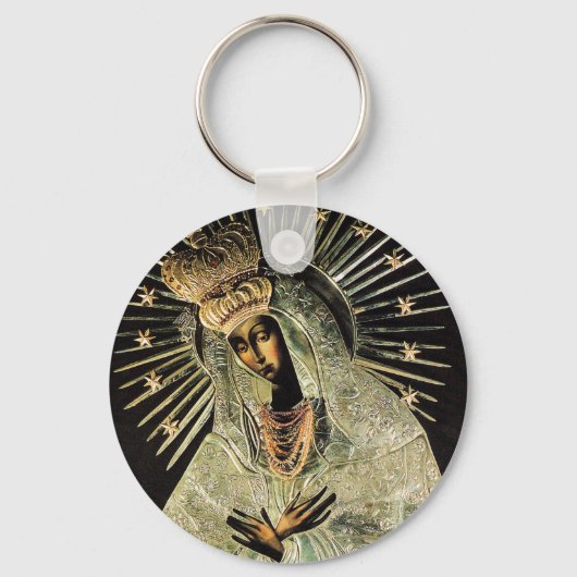 Onze Lieve Vrouwe van Dawn Litouwen Black Madonna Sleutelhanger (Voorkant)