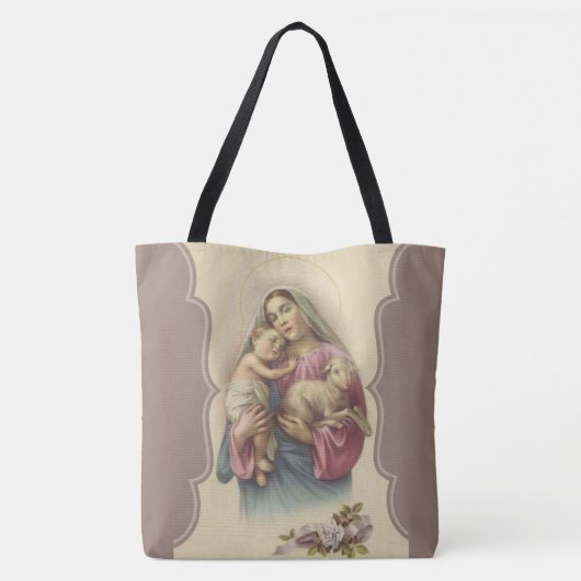 Onze Lieve Vrouwe van de Goede Schaapherder Jezus  Tote Bag (Achterkant)