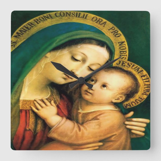 Onze Lieve Vrouwe van Goede Raad van Litany Lane Vierkante Klok (Voorkant)