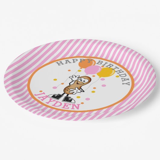 Onze Lil Peanut Birthday Party Papieren Bordje (Gekanteld)
