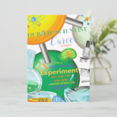 Onze Lil Scientist Birthday Invitation Kaart (Staand voorkant)