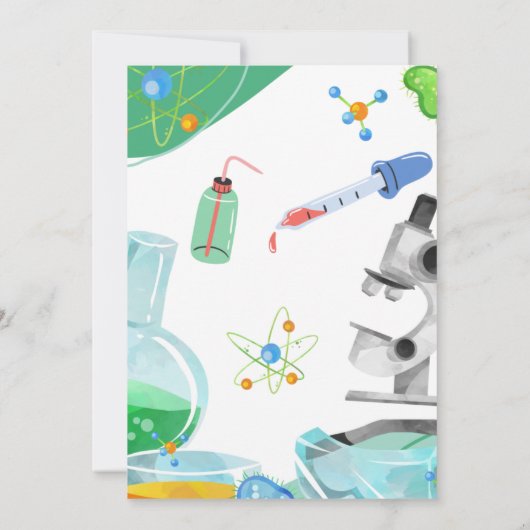 Onze Lil Scientist Birthday Invitation Kaart (Achterkant)