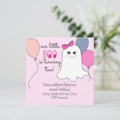 Onze Little Boo 2e verjaardagsfeestje uitnodiging (Staand voorkant)