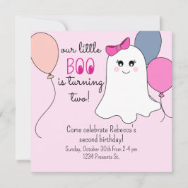 Onze Little Boo 2e verjaardagsfeestje uitnodiging
