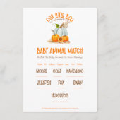 Onze Little Boo Baby shower Baby Animal Match spel Informatiekaartje (Voorkant)